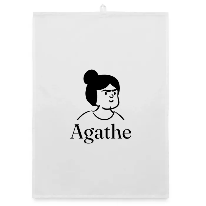 Torchon personnalisé au prénom Agathe