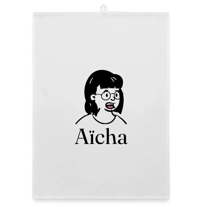 Torchon personnalisé au prénom Aïcha