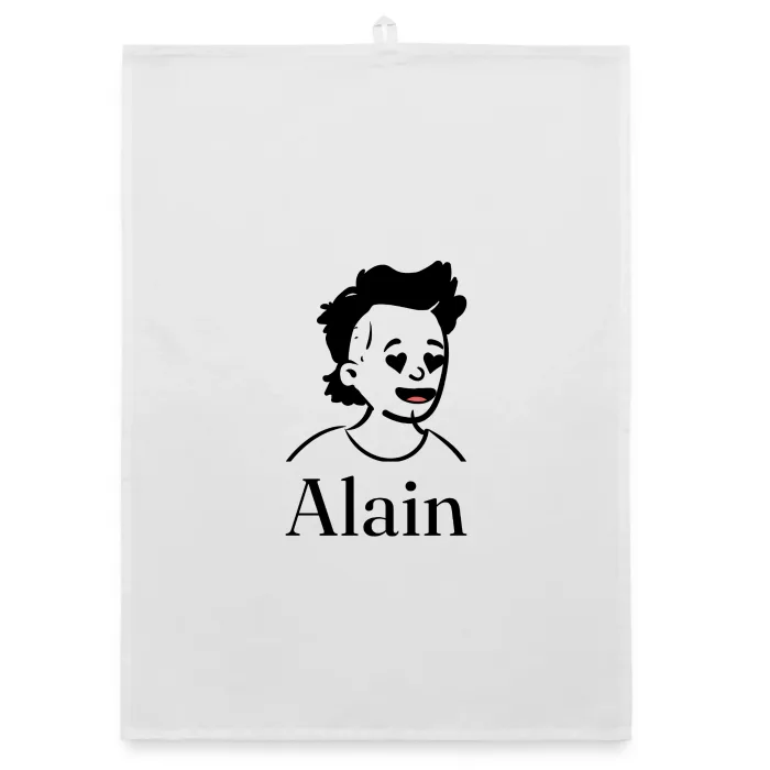 Torchon personnalisé au prénom Alain