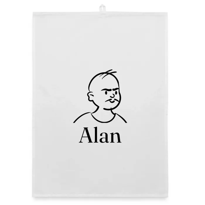 Torchon personnalisé au prénom Alan