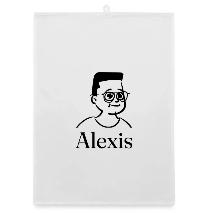 Torchon personnalisé au prénom Alexis
