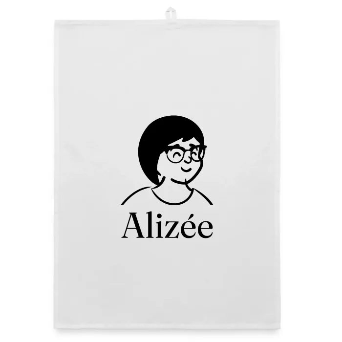 Torchon personnalisé au prénom Alizée