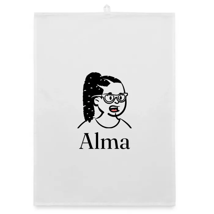 Torchon personnalisé au prénom Alma