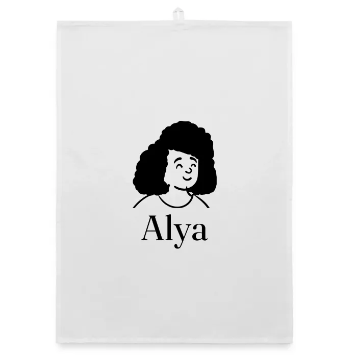 Torchon personnalisé au prénom Alya