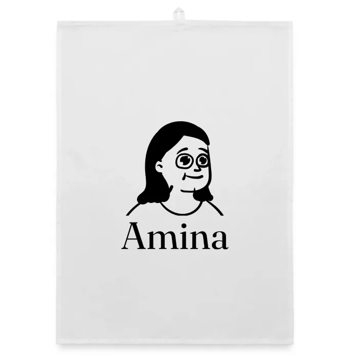 Torchon personnalisé au prénom Amina