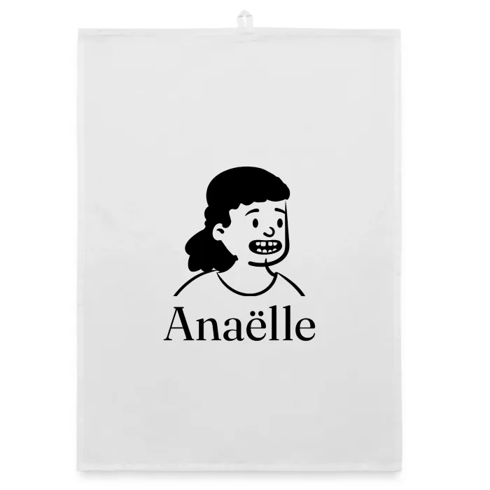 Torchon personnalisé au prénom Anaëlle