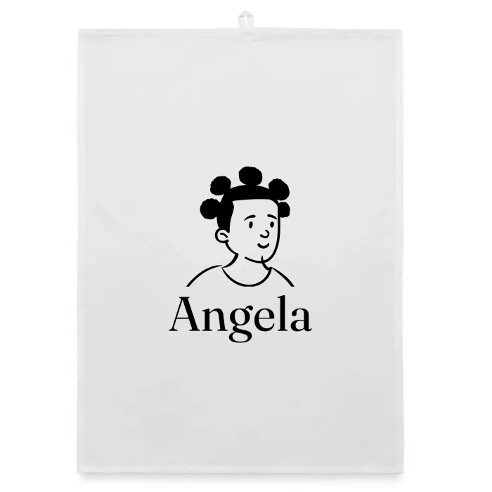 Torchon personnalisé au prénom Angela