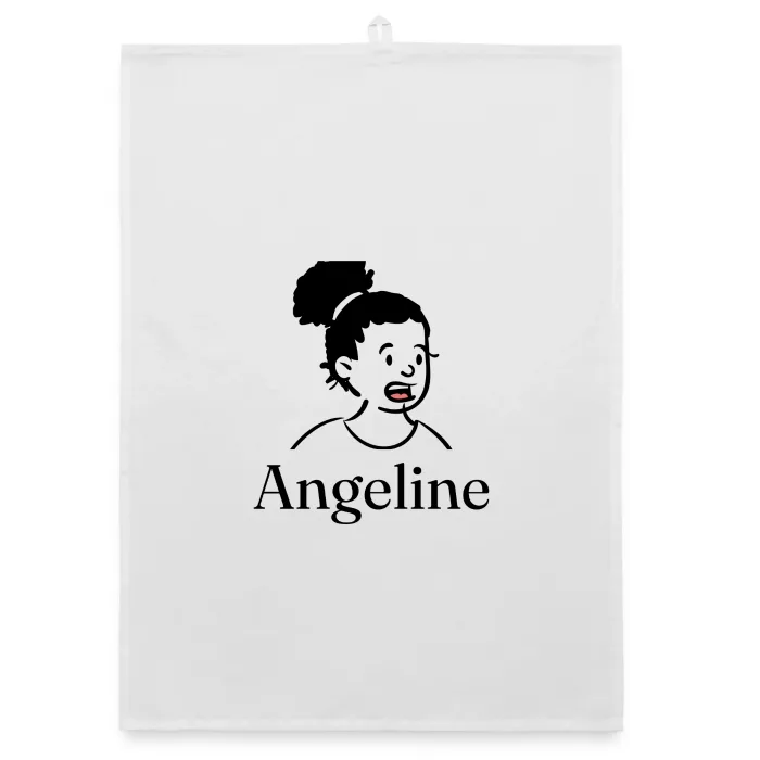 Torchon personnalisé au prénom Angeline