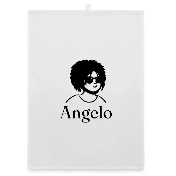 Torchon personnalisé au prénom Angelo