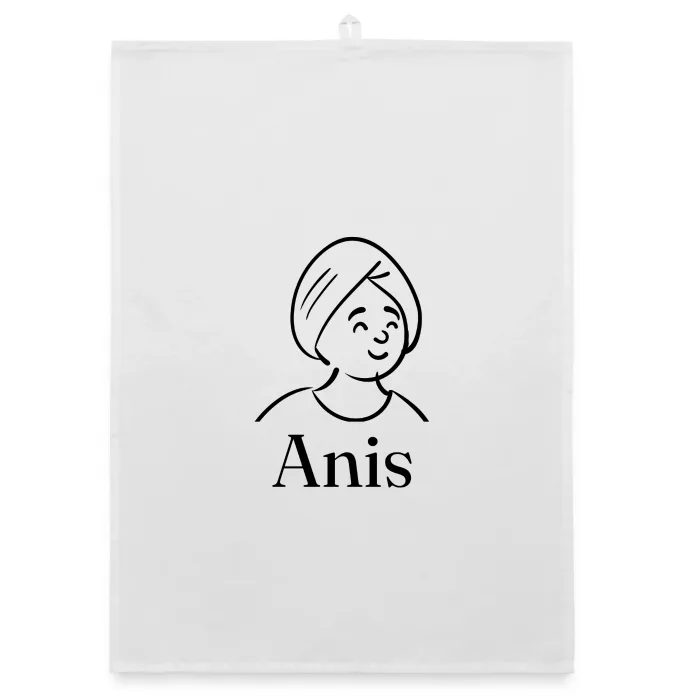 Torchon personnalisé au prénom Anis