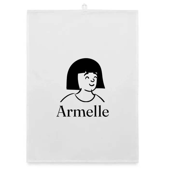 Torchon personnalisé au prénom Armelle