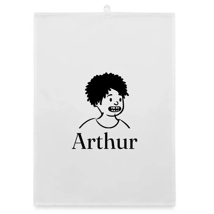 Torchon personnalisé au prénom Arthur