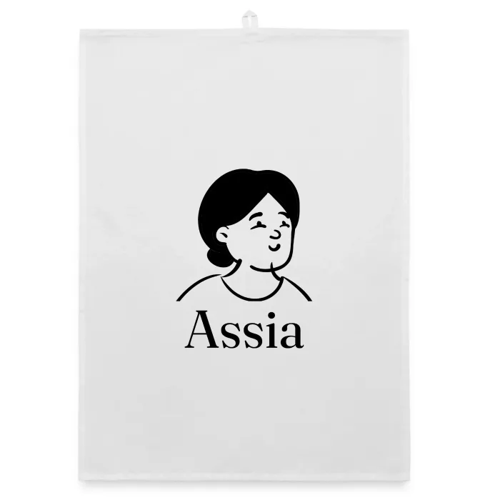 Torchon personnalisé au prénom Assia