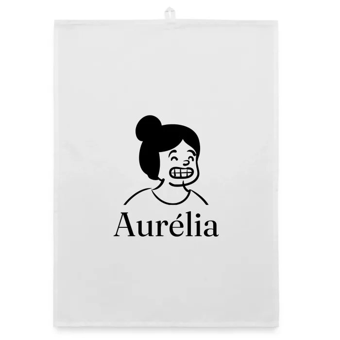 Torchon personnalisé au prénom Aurélia