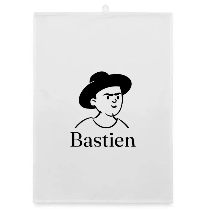 Torchon personnalisé au prénom Bastien