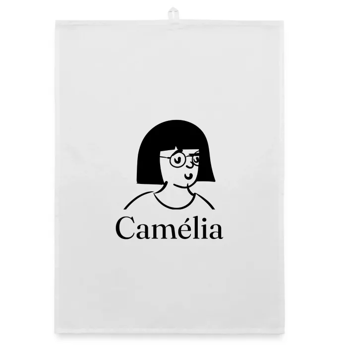 Torchon personnalisé au prénom Camélia