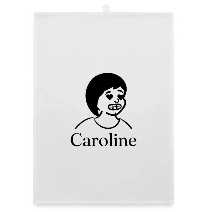 Torchon personnalisé au prénom Caroline
