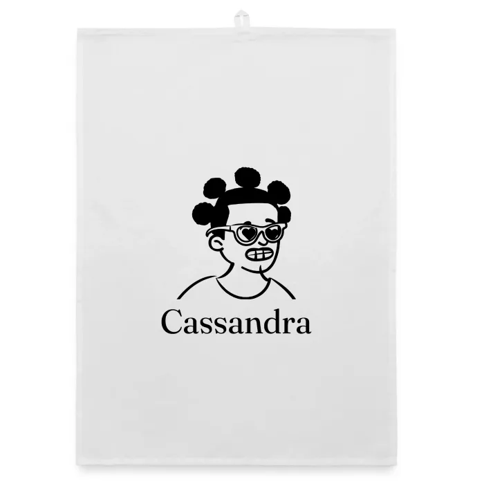Torchon personnalisé au prénom Cassandra