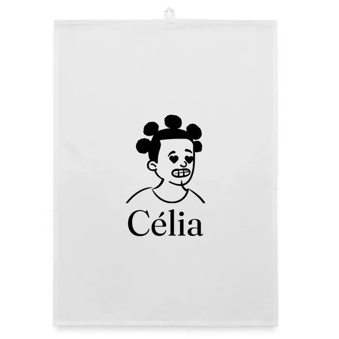 Torchon personnalisé au prénom Célia