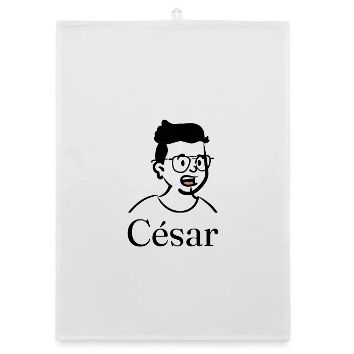 Torchon personnalisé au prénom César