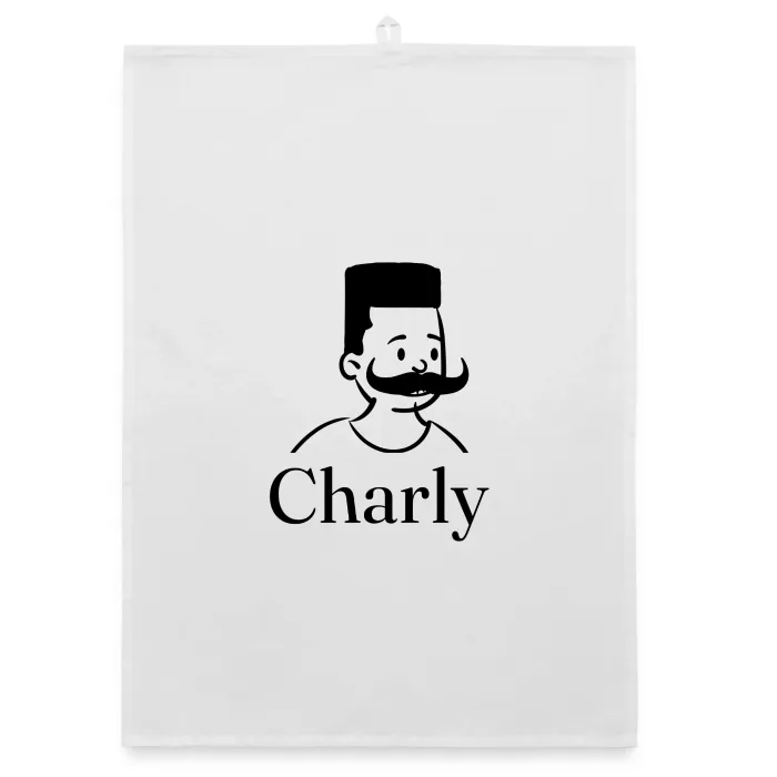 Torchon personnalisé au prénom Charly