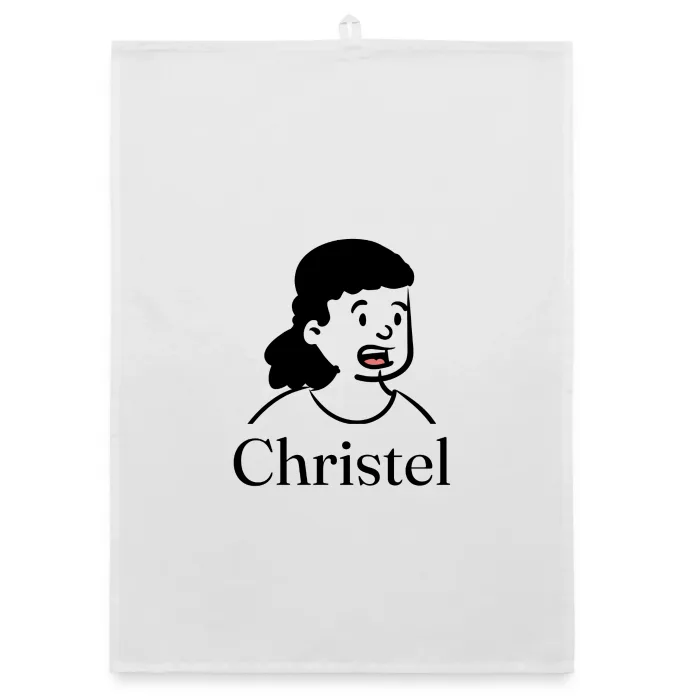 Torchon personnalisé au prénom Christel
