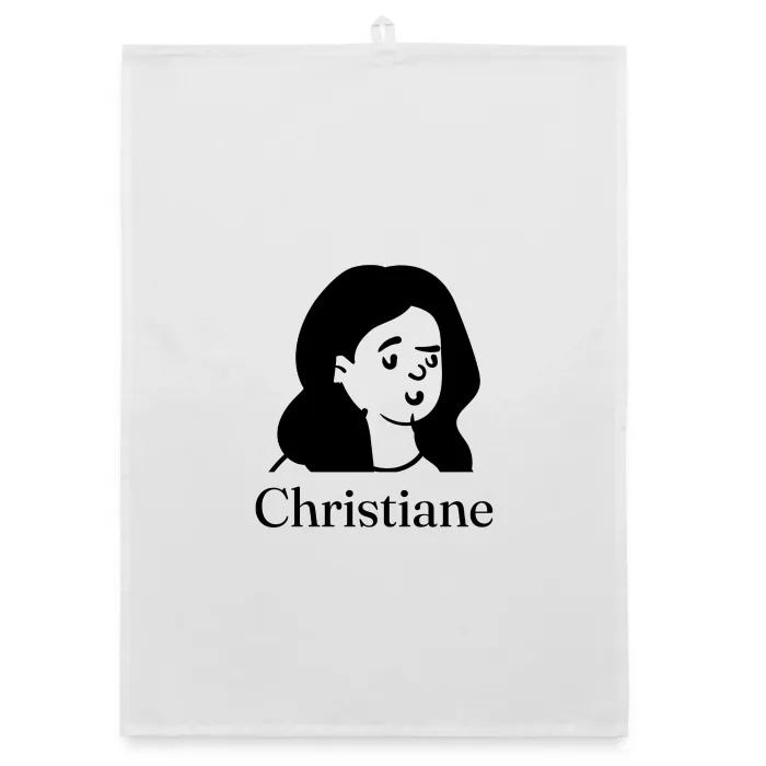 Torchon personnalisé au prénom Christiane