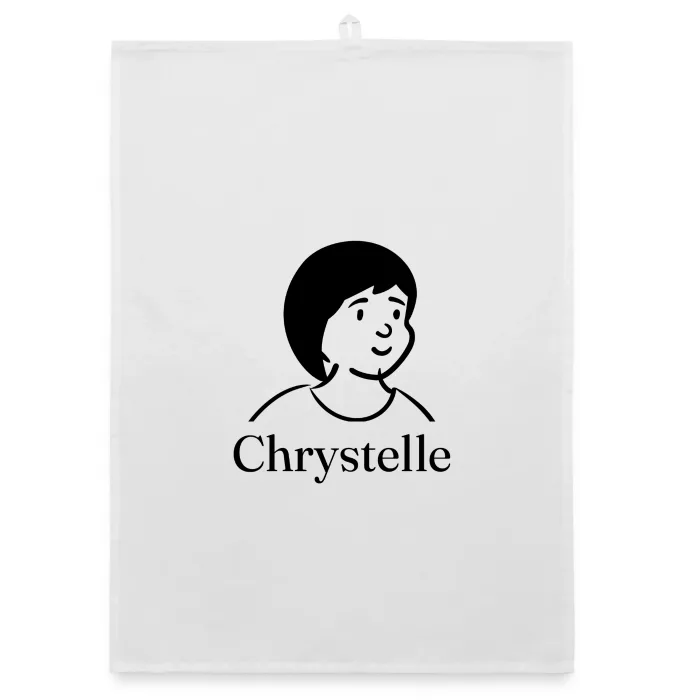 Torchon personnalisé au prénom Chrystelle