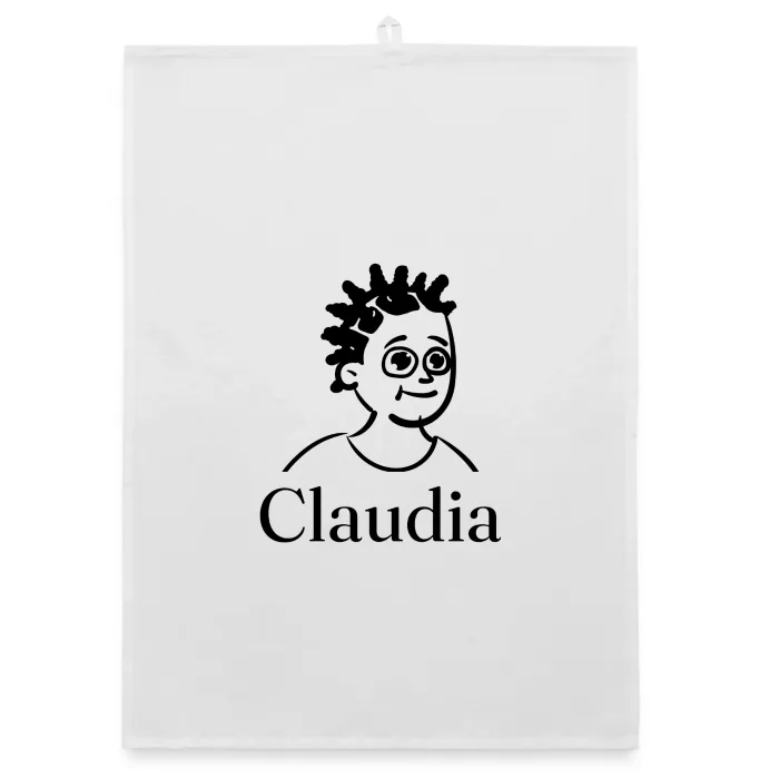 Torchon personnalisé au prénom Claudia