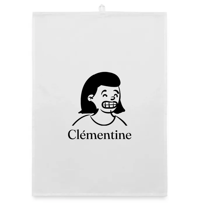 Torchon personnalisé au prénom Clémentine