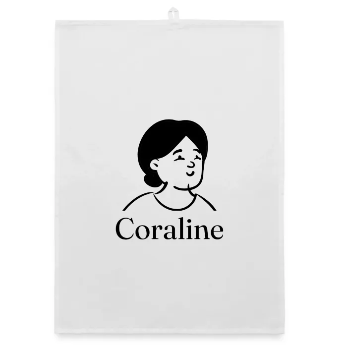 Torchon personnalisé au prénom Coraline