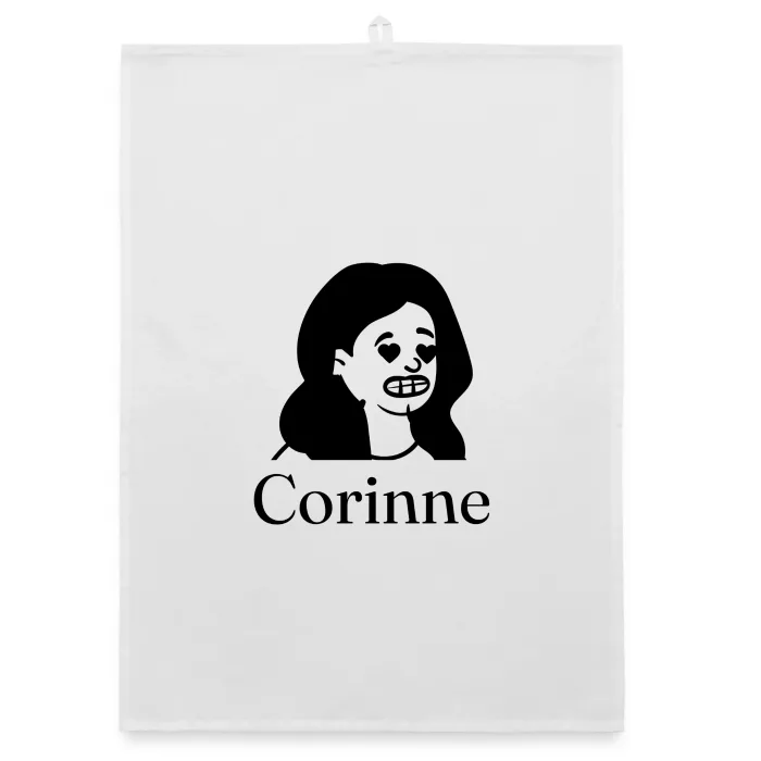 Torchon personnalisé au prénom Corinne