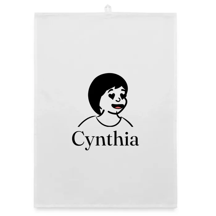Torchon personnalisé au prénom Cynthia