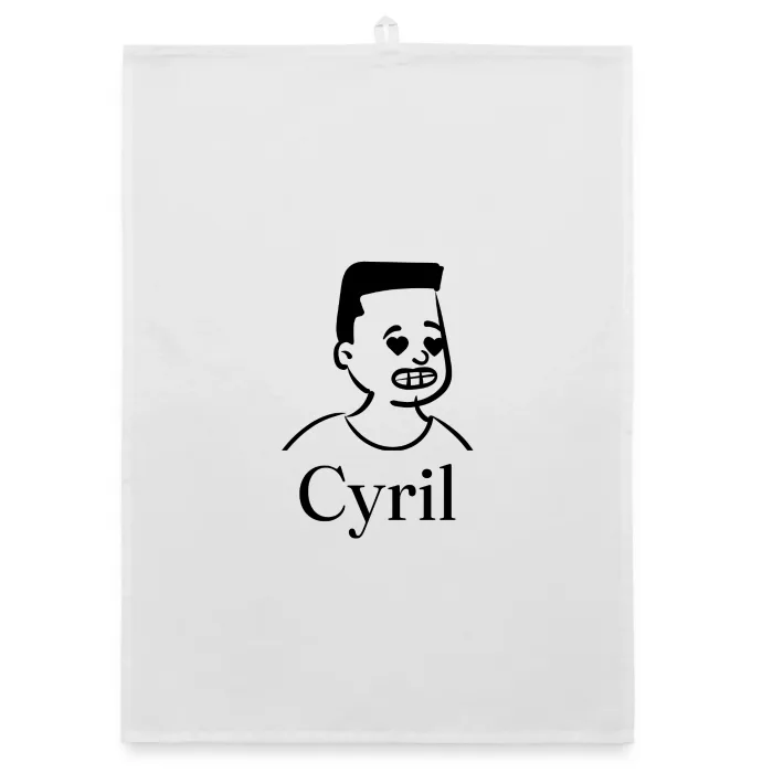 Torchon personnalisé au prénom Cyril