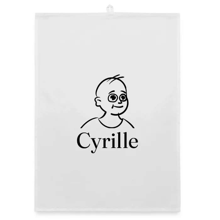 Torchon personnalisé au prénom Cyrille
