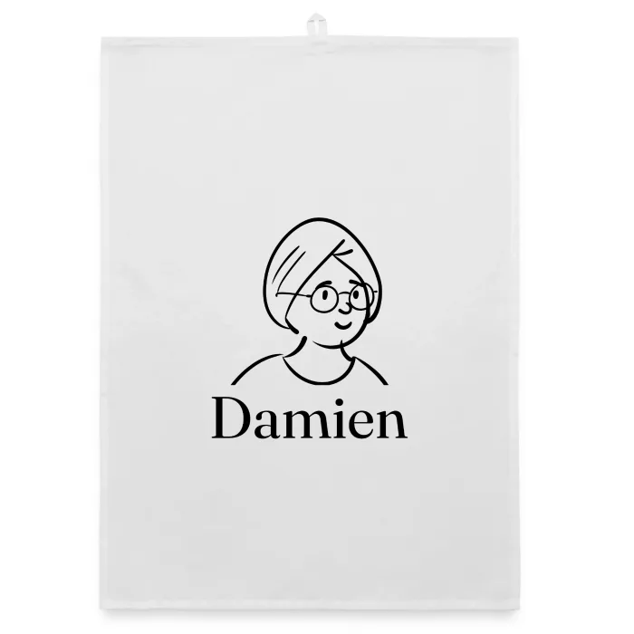 Torchon personnalisé au prénom Damien