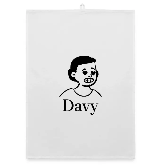 Torchon personnalisé au prénom Davy