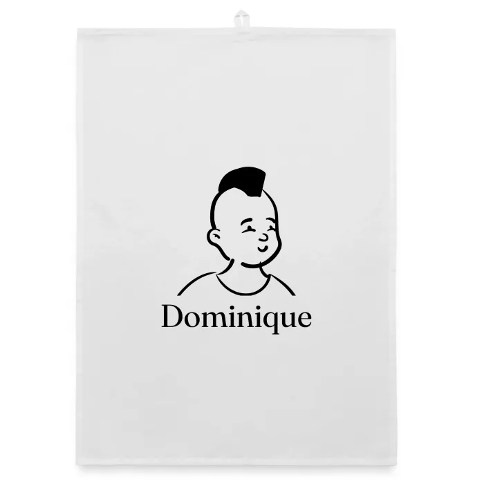 Torchon personnalisé au prénom Dominique