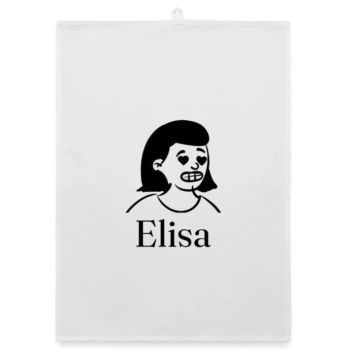 Torchon personnalisé au prénom Elisa