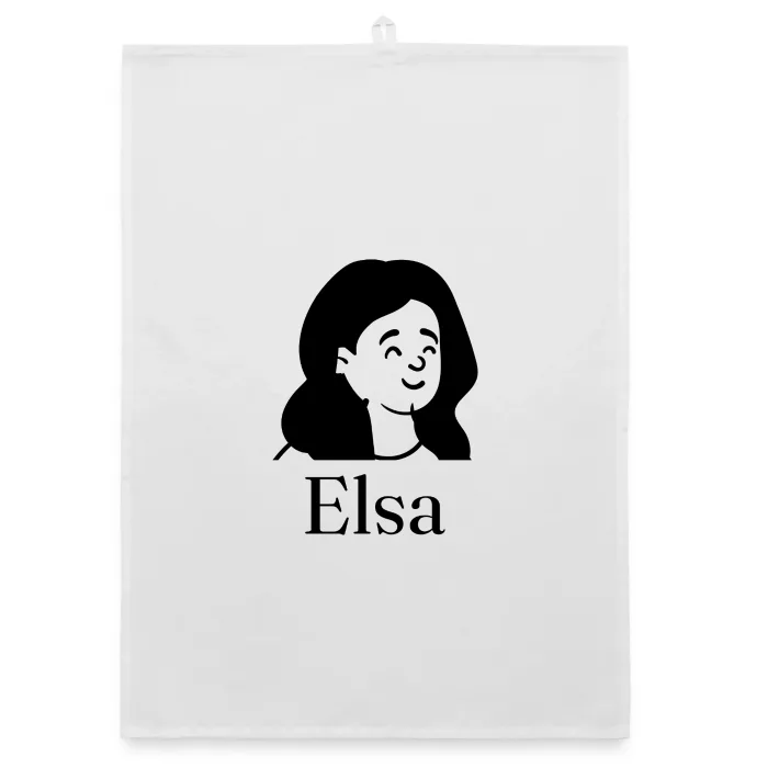 Torchon personnalisé au prénom Elsa