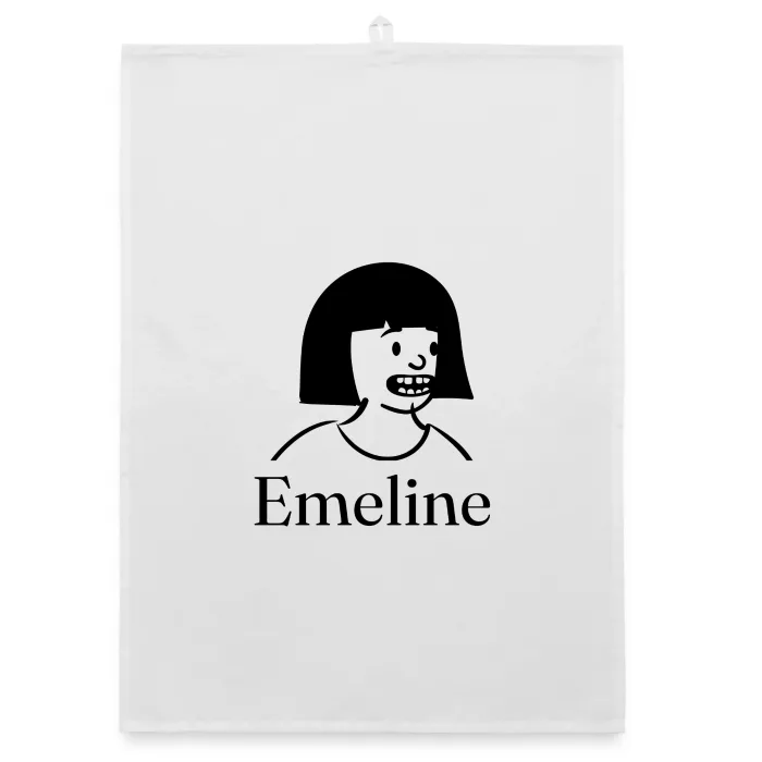 Torchon personnalisé au prénom Emeline