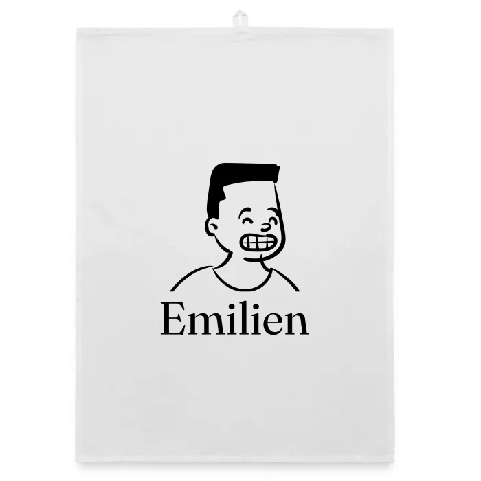 Torchon personnalisé au prénom Emilien