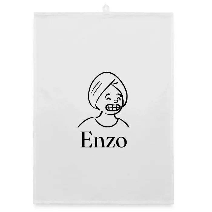 Torchon personnalisé au prénom Enzo