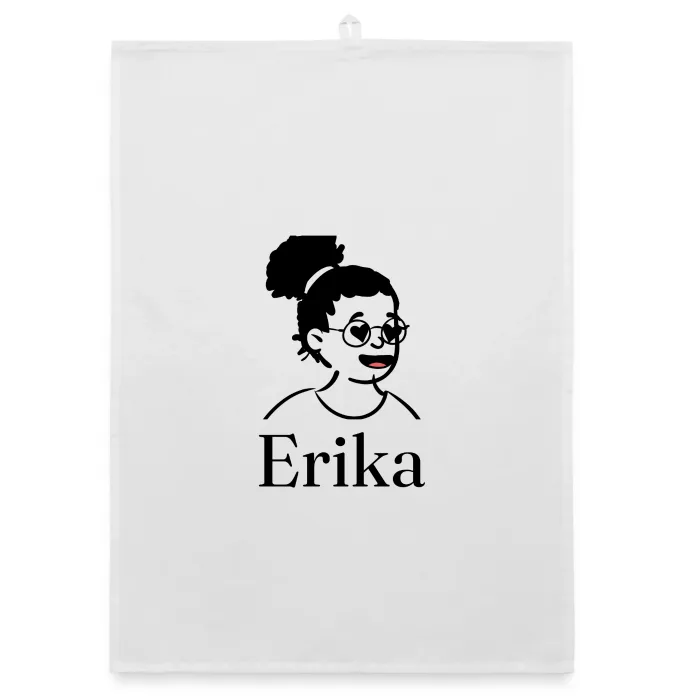 Torchon personnalisé au prénom Erika
