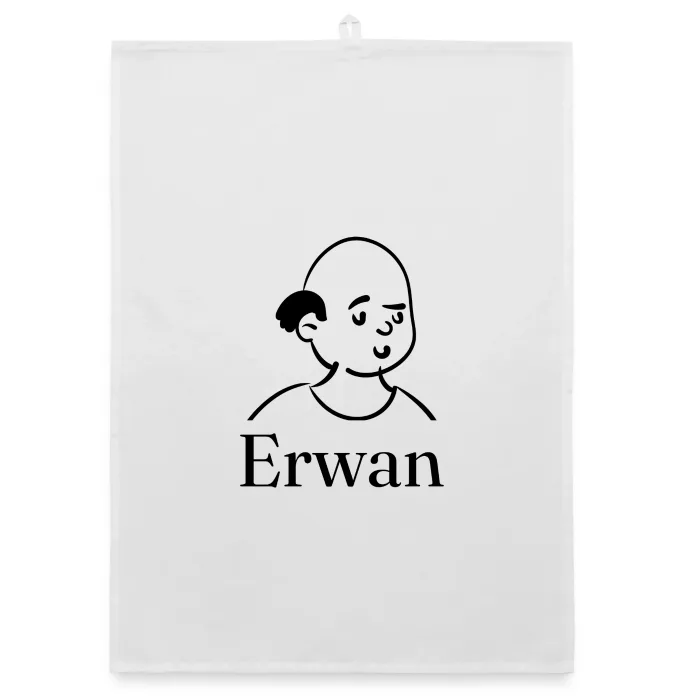 Torchon personnalisé au prénom Erwan