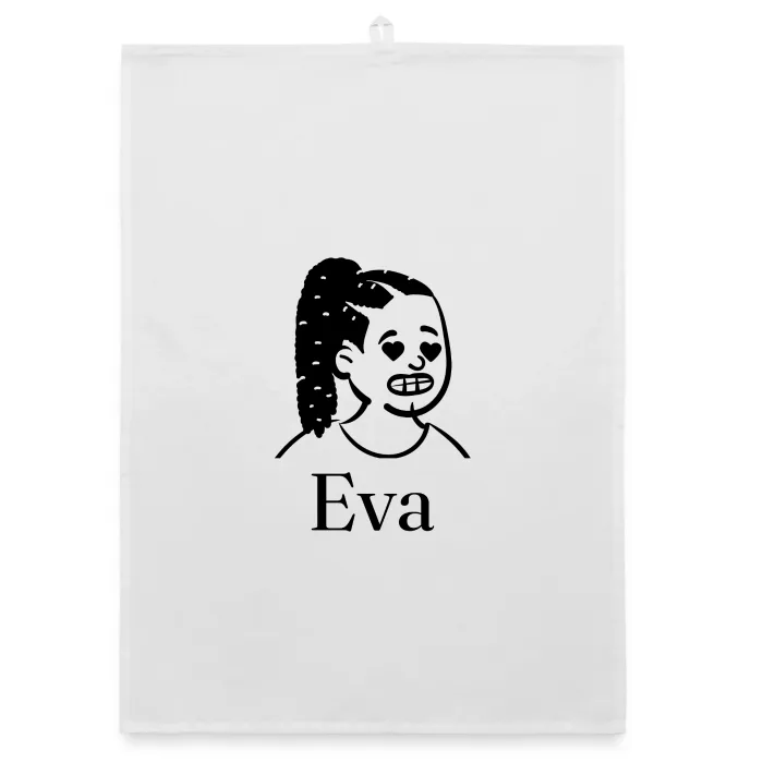Torchon personnalisé au prénom Eva