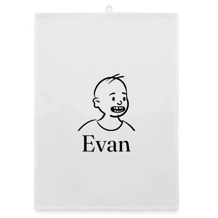Torchon personnalisé au prénom Evan