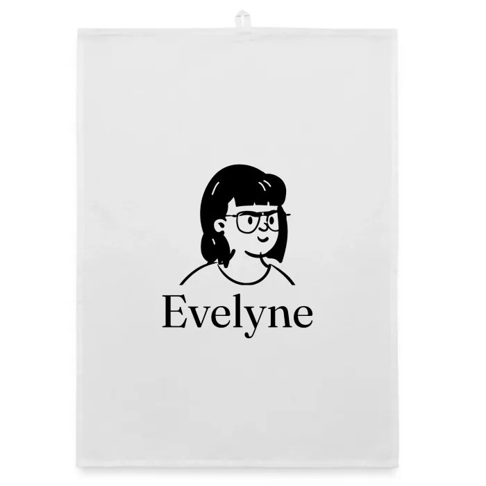 Torchon personnalisé au prénom Evelyne