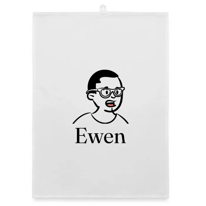 Torchon personnalisé au prénom Ewen