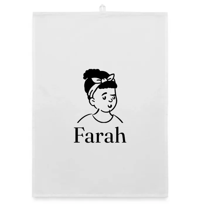 Torchon personnalisé au prénom Farah